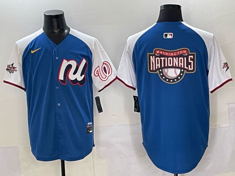 Men Washington Nationals Blank Blue All star 2025 Nike MLB Jersey style 03->washington nationals->MLB Jersey
